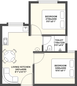 1BHK Luxury apartment floor plan