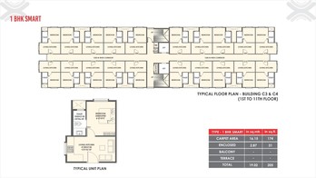 Floor Plans and Unit Plans - 1BHK SMART